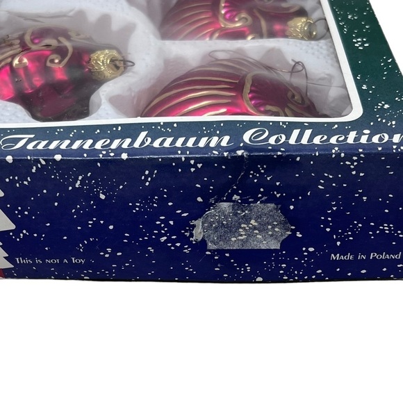 VTG Tannenbaum Collection Four Poland Blown Glass Red Gold Sea Shell Ornaments - Picture 3 of 10